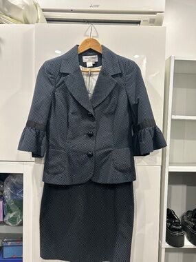 Y2K Pretty Polka Dot Suit with Ruffle sleeve and oversized button details